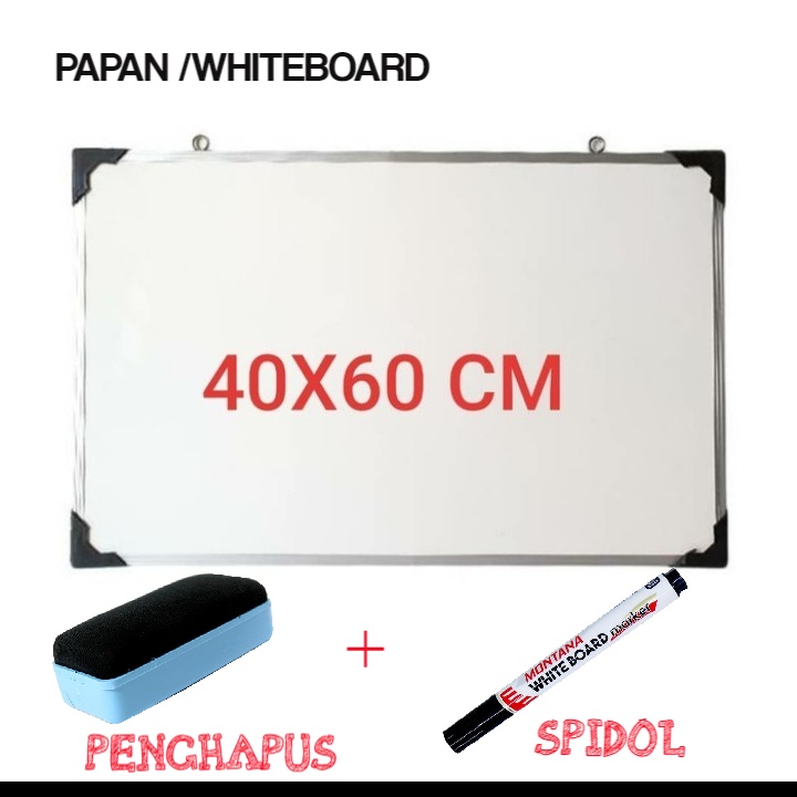 

FREE NEW White board Ukuran 40 x 60 CM Papan Tulis Papan / Bahan Tebal Bingkai Aluminium Untuk Belaj