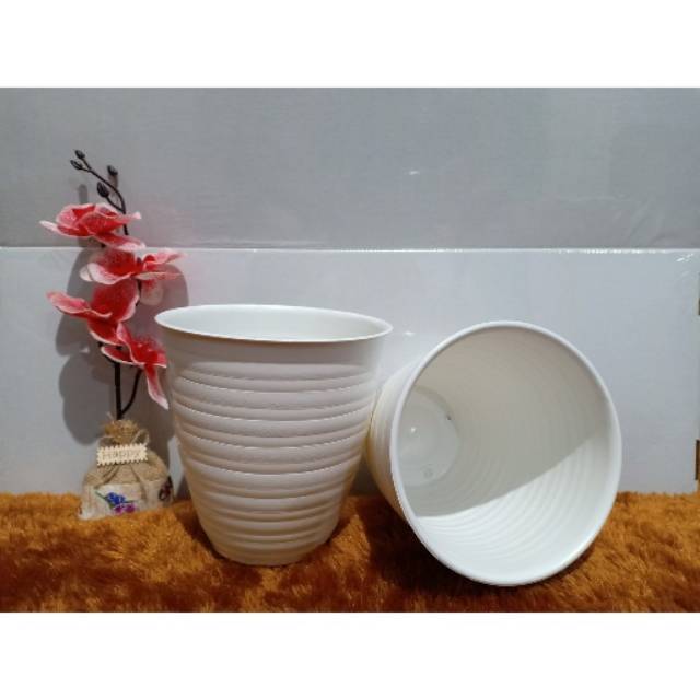  Pot  Bunga Plastik  Putih Tawon  Pirus Tirus 15 cm Shopee 