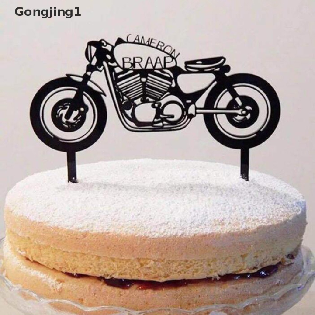 Gongjing1 Topper Kue Bentuk Motor / Mobil Bahan Akrilik Untuk Dekorasi Kue Ulang Tahun