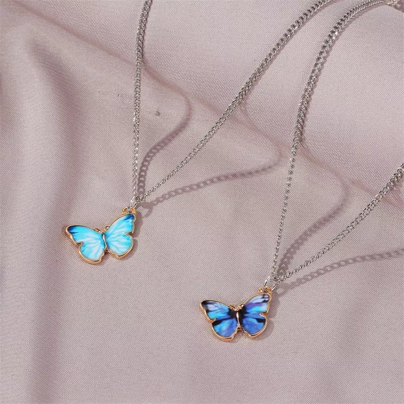 Blue Butterfly Gelang Liontin Kupu kupu  kalung liontin blue butterfly