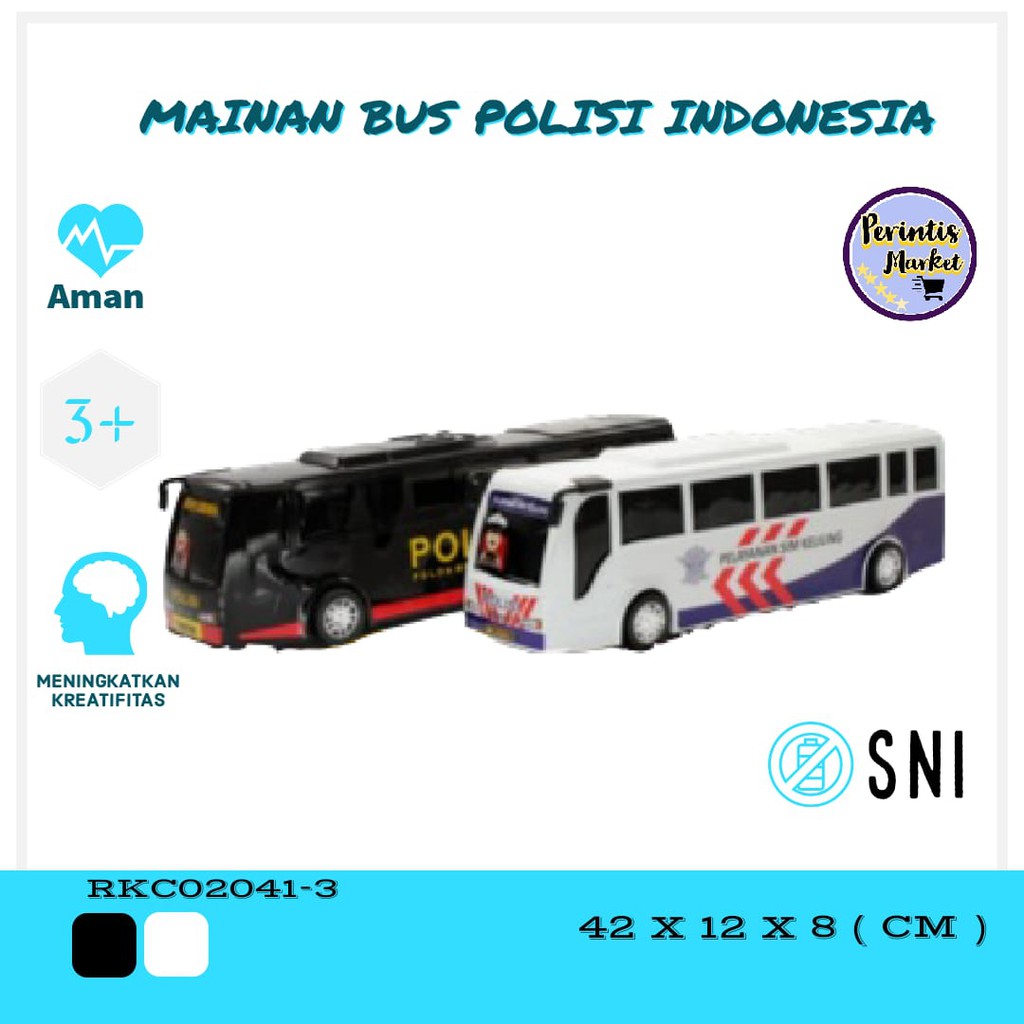 Mainan Mobil Bus Polisi - Mainan Mobil Bus Polisi Brimob - Miniatur
