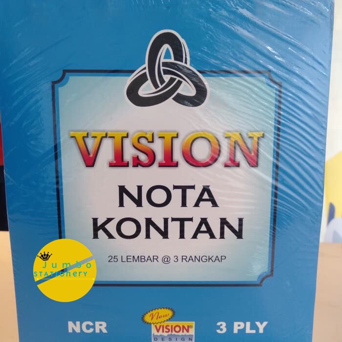 Nota Kontan Vision 3 Ply (1/2 A4) No.6 /Pak (isi 10 Buku)