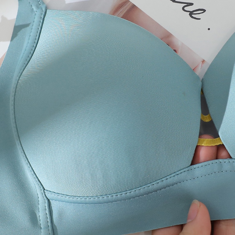 TUTULADY Bra Tanpa Kawat Busa Tipis Bahan Lembut Belakang Sutra Es Sejuk Dipakai Untuk Cup A/B/C Satu Size