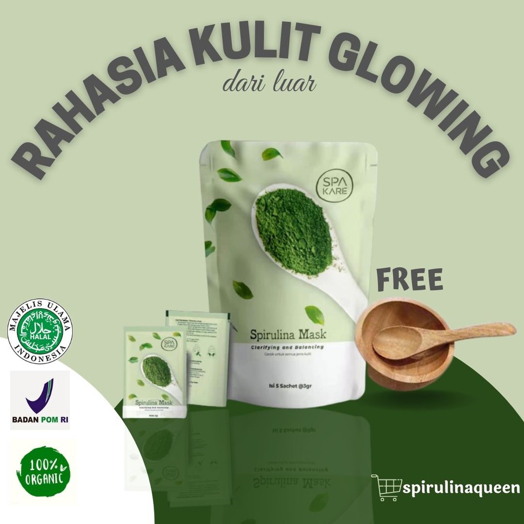 SPAKARE SPIRULINA MASK MASKER WAJAH MASK MASKER WAJAH PRIA WANITA MASKER KOMEDO MASKER WAJAH JERAWAT