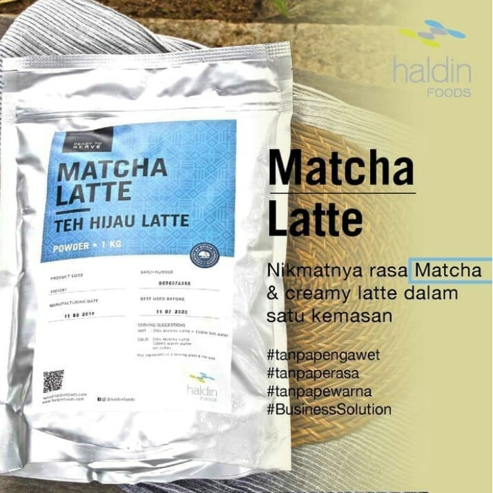 

Matcha Latte Powder (Teh Hijau Late Bubuk) 1Kg by haldinfoods