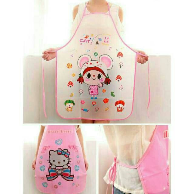 IRC 019 - Apron Masak Transparen Waterproof Lucu Karakter