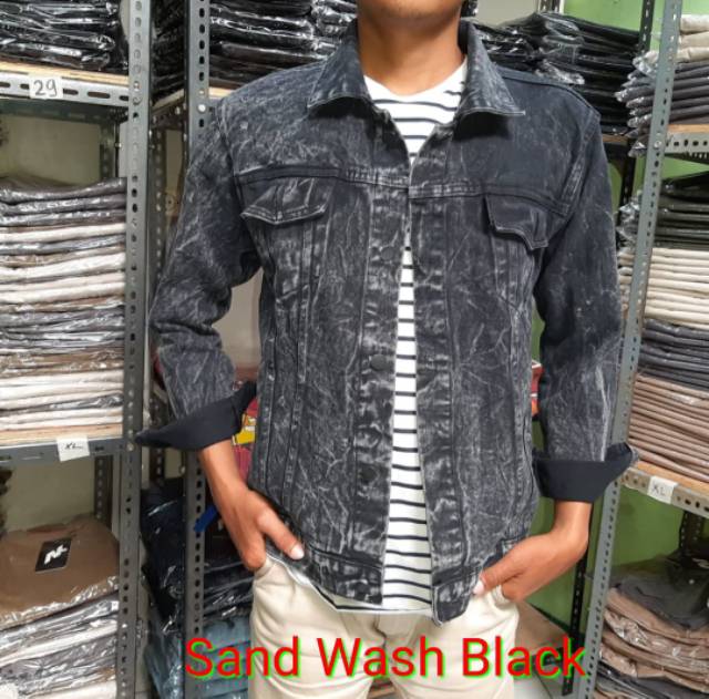 JAKET JEANS PRIA SANWASH JAKET SANWASH PRIA BISA COD