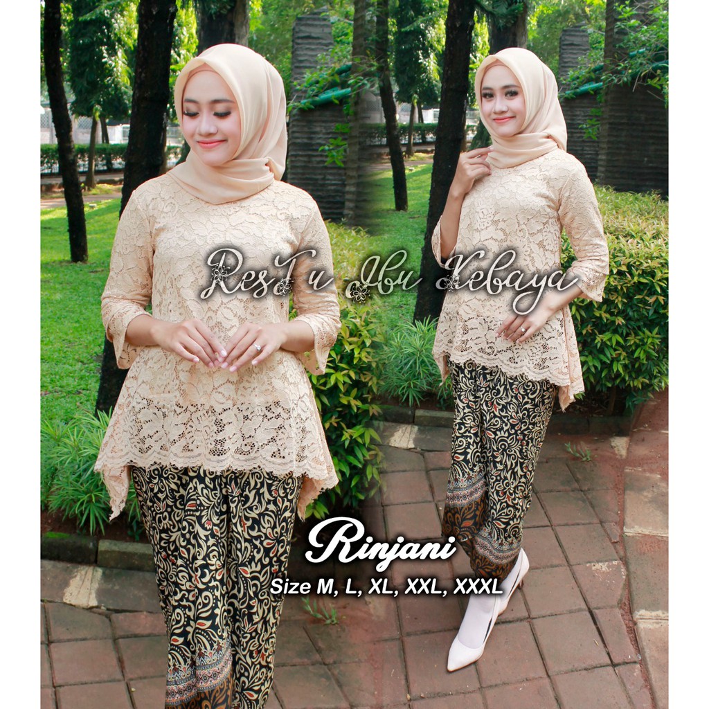 SB Collection Stelan Kebaya Fia Blouse Brukat Dan Rok Lilit Maxi Super Jumbo Batik Wanita