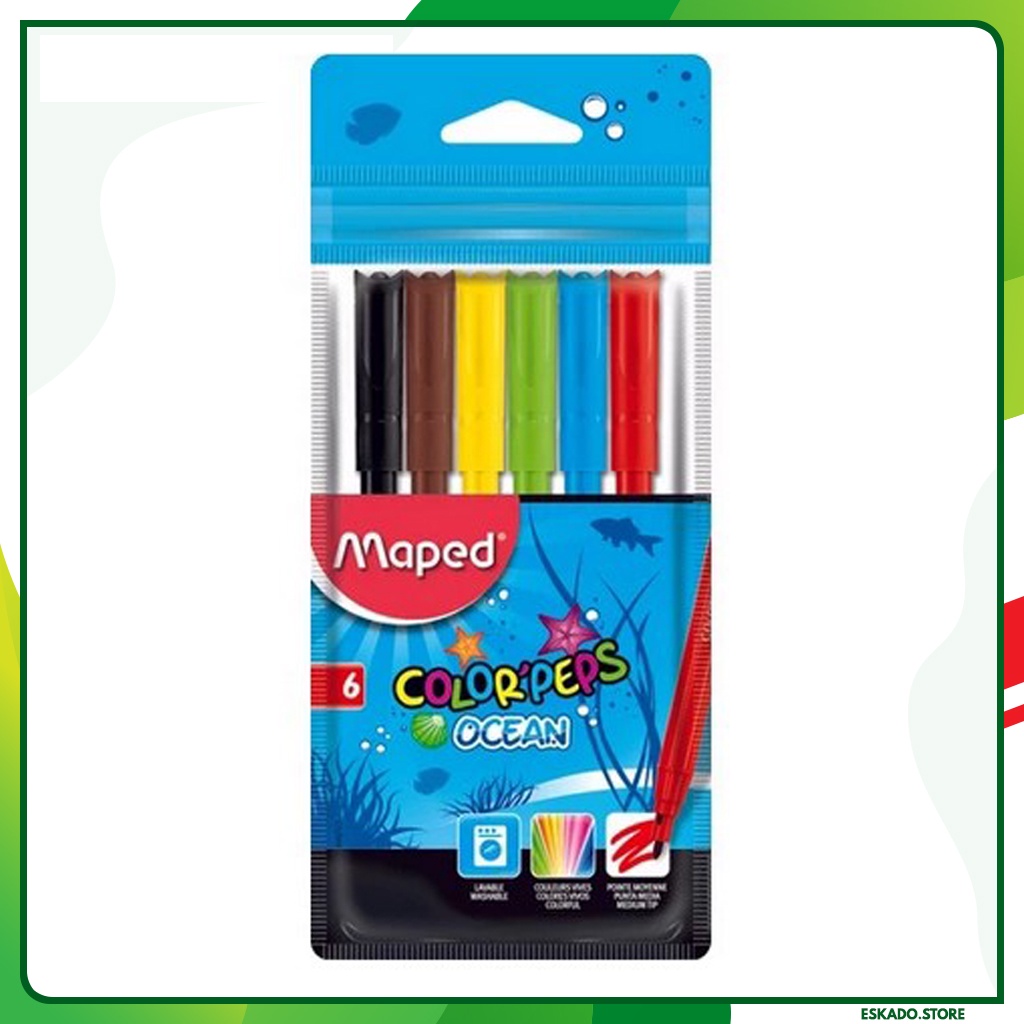 Spidol Maped Colorpeps Ocean Washable isi 6