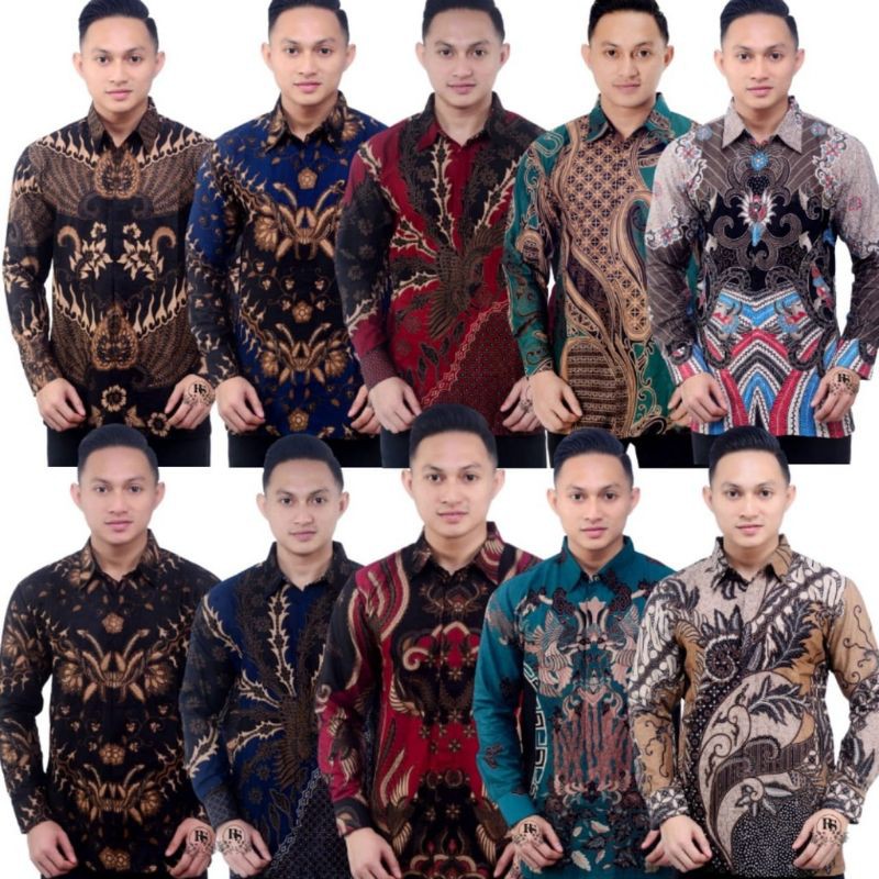 Batik Pria Lengan Panjang BATIK NAKULA HRB026 motif KERATONAN Kode 002 size M L XL XXL Reguler