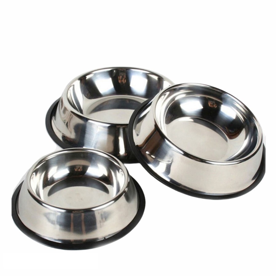 Tempat Makan Stainless / Wadah Pakan / Pet Bowl Kucing &amp; Anjing Murah