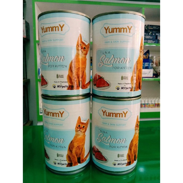 Yummy kaleng salmon kitten 400gr / makanan kucing kaleng