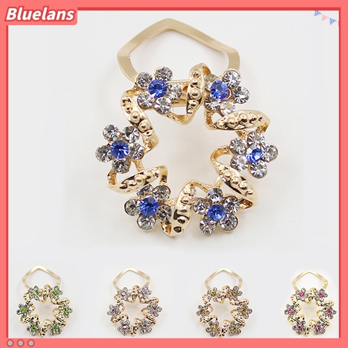 Bluelans Lady Girl Luxury Elegant Rhinestone Flower Garland Scarf Clip Brooch Pin Jewelry