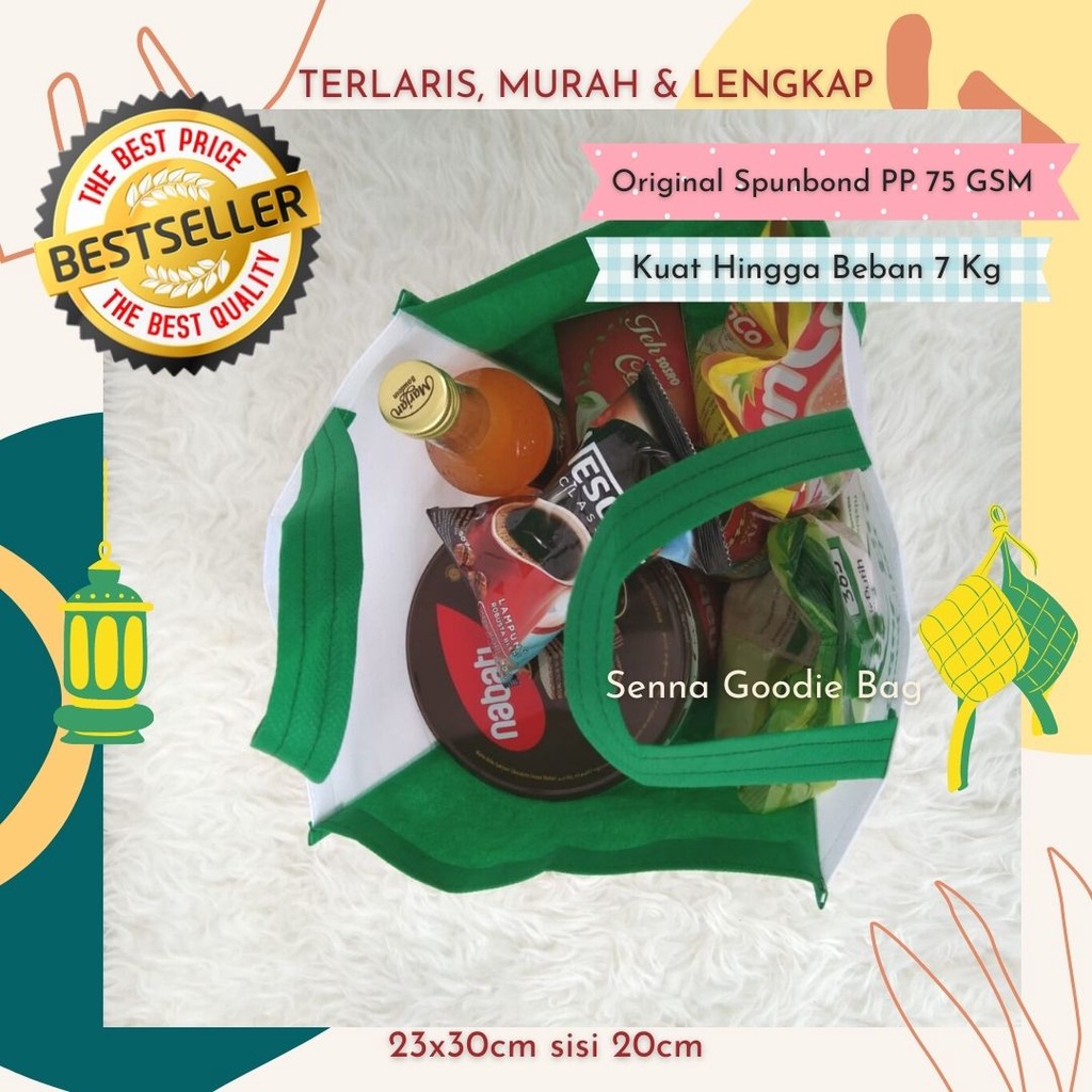 Tas Parcel Lebaran idul fitri Haji Umroh Arminareka KBIH Custom 23x30cm sisi 18cm dan 25x35x12cm  Promosi Parsel Custom Murah Kuat terlaris