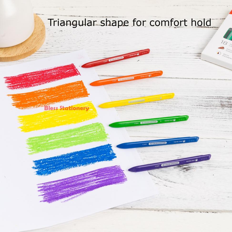 

<P-ARQ) <») Deli krayon plastik 18 warna anak sekolah plastic crayon - EC20010 //terviral)