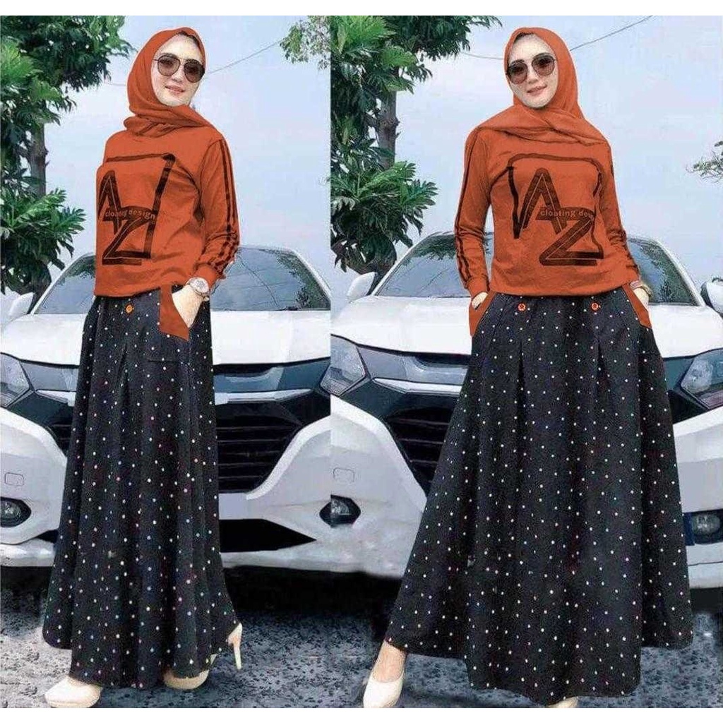 O2 Fashion / AZ Set Rok / bisa cod / stelan terbaru