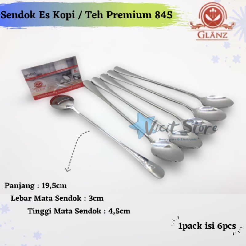 Sendok Es Teh / Es Kopi Premium Sendok Panjang ( 6pcs )