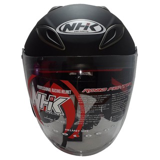 Helm NHK halfface NHK R6 Solid Black Doff | Shopee Indonesia