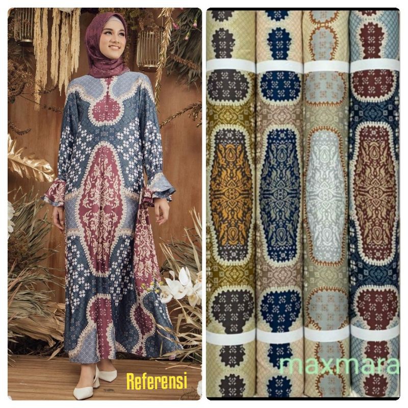 Kain Maxmara Motif Anggrek harga per setengah meter