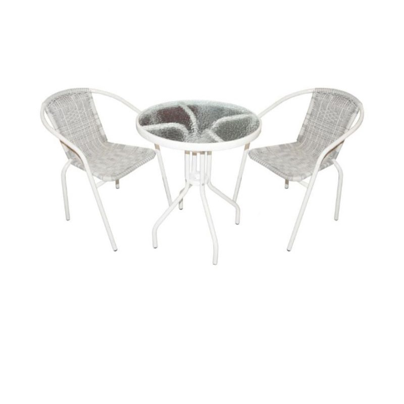 set kursi dan meja teras 3 pcs - putih by Ace hardware