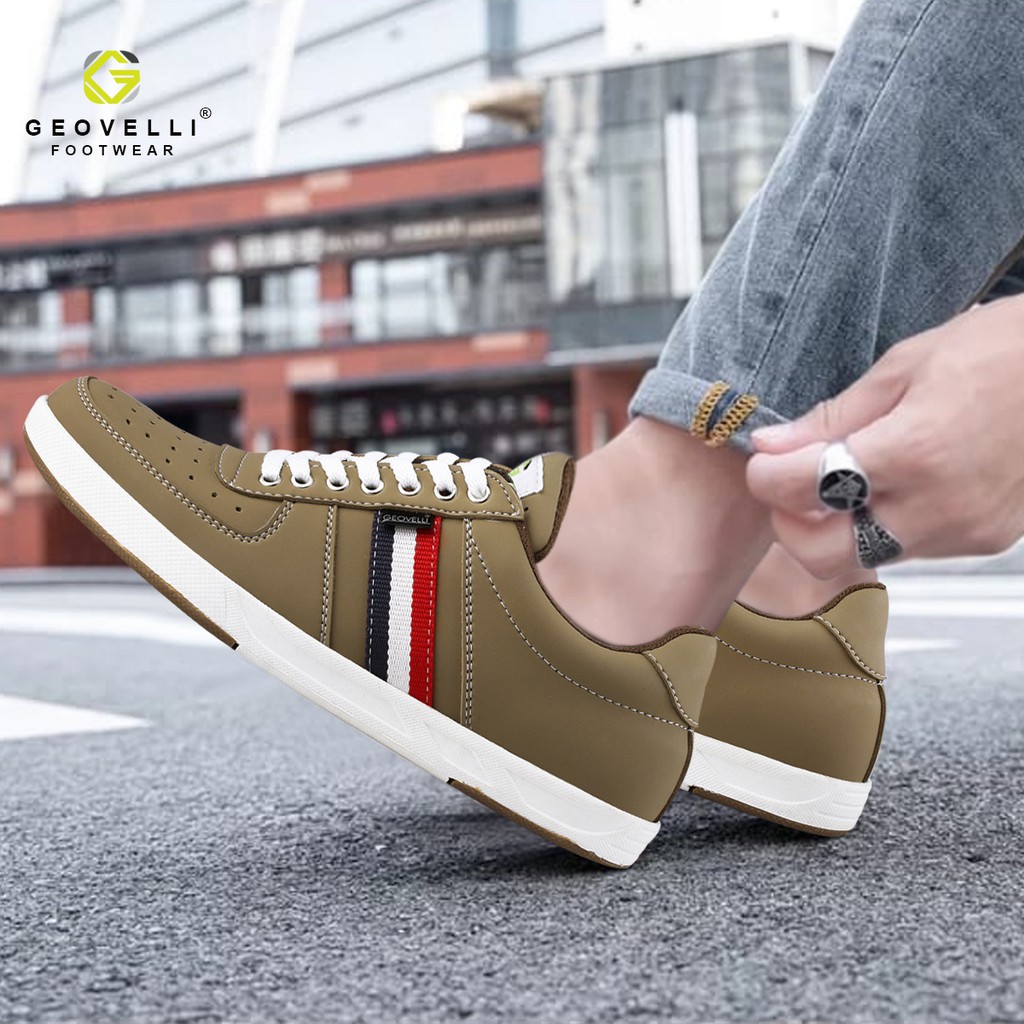 GvlGeovelli 39-43 Warna Mocca - Sepatu Sneakers Casual Sport Sekolah Pria Wanita Geovelli