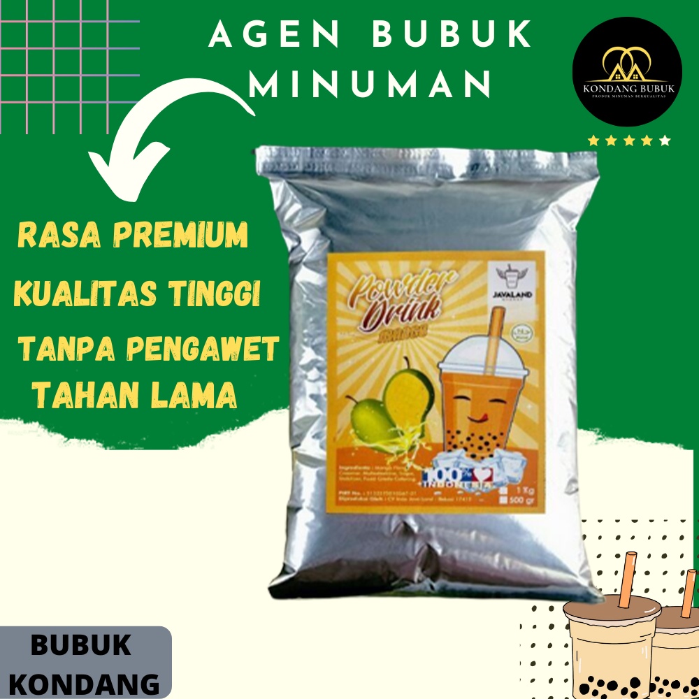 

bubuk minuman boba rasa mangga dari javaland kemasan 1kg