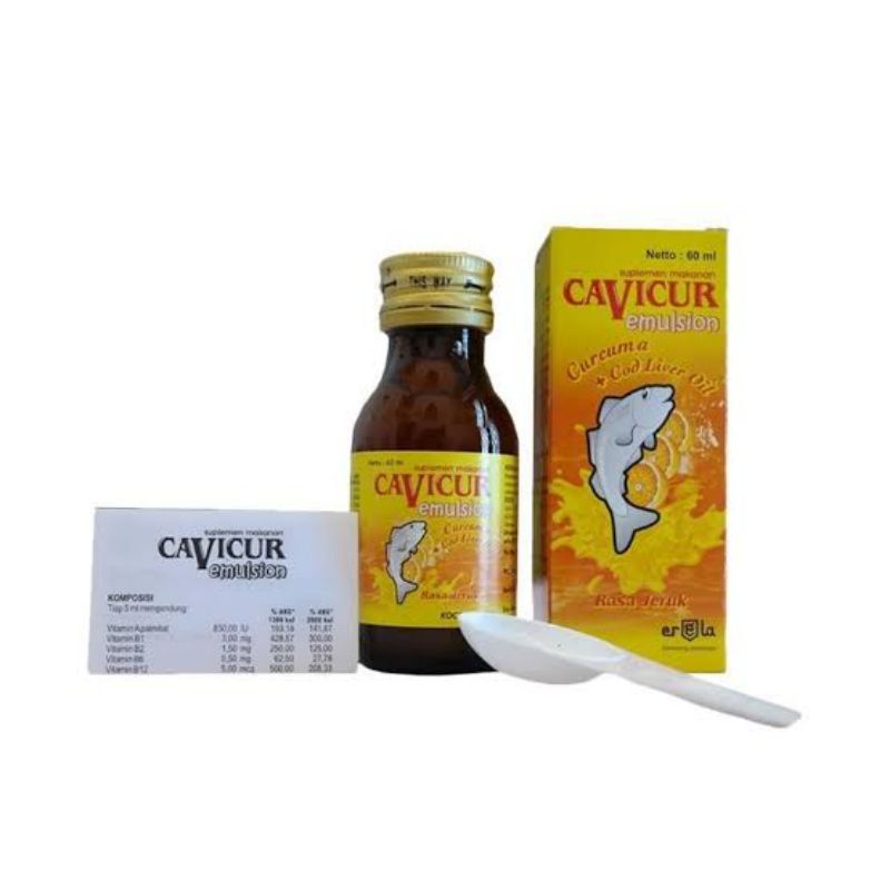 Cavicur Emulsion Sirup Jeruk 60 ml / Vitamin Penambah Nafsu Makan Anak