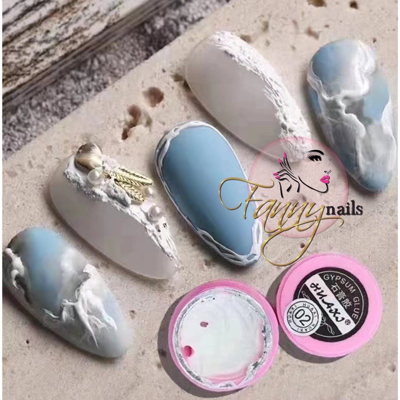 HUAXI SAND SCULPTURE GEL GYPSUM GLUE CARVED 3D 4D GEL POLISH / gel pasir timbul nailart japan style