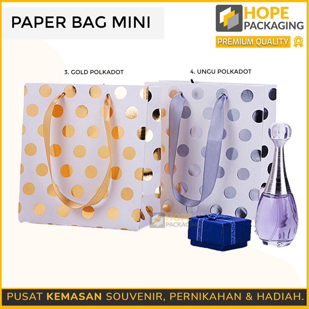 Paperbag Lucu Box Mini Polkadot Kotak hadiah