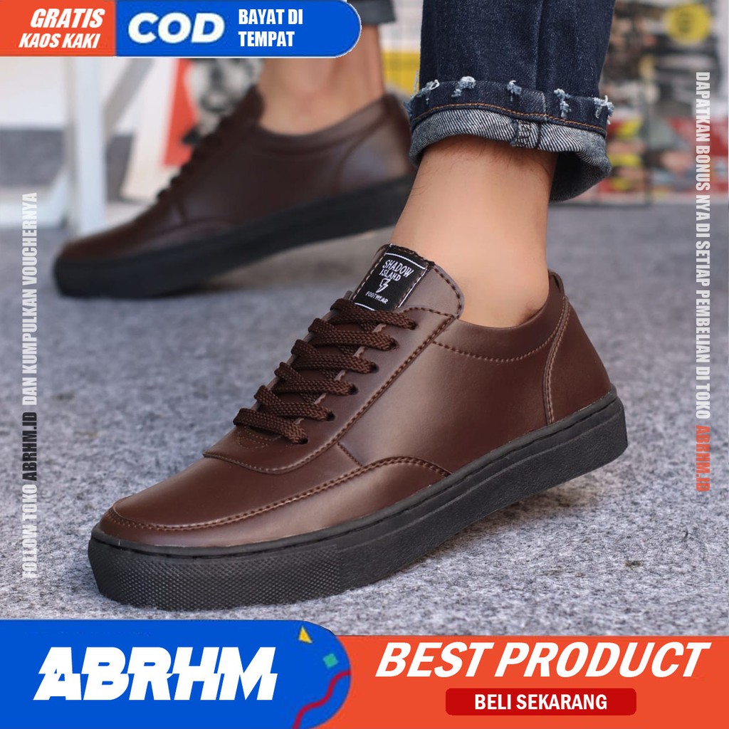 ROVER Sepatu Casual Sneakers Pria Kulit Syntetic Sepatu Pria Casual Sneaker Cowok Sepatu Kasual Kerja Kuliah Gaya santai Keren Kekinian Murah Terlaris