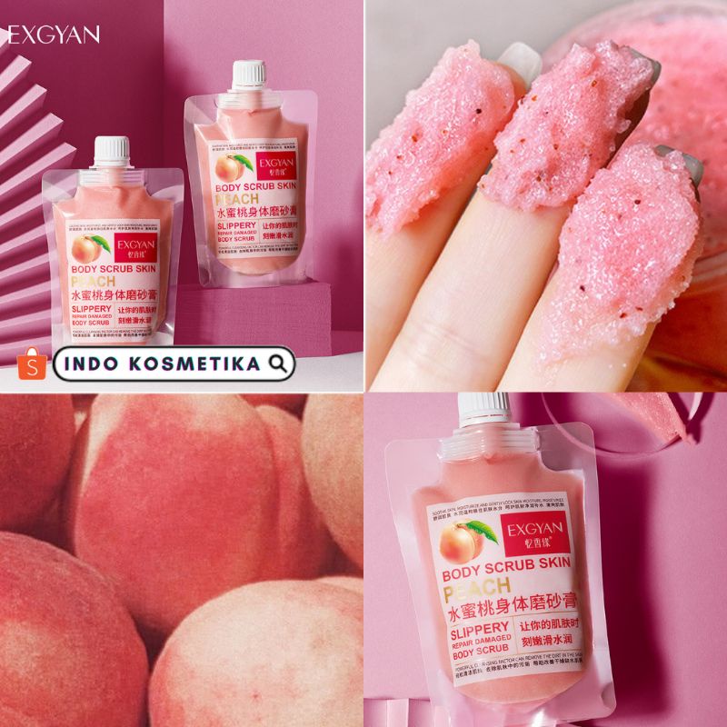 (100% ORI) 300 Gram WHITENING BODY SCRUB LEMON PEACH COCONUT LULUR MANDI WHITENING