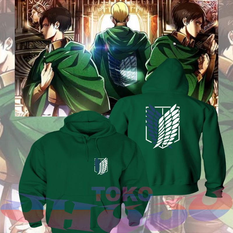 Jaket Hoodie Jumper Anime Attack on Titan / Hoodie Jumoer Shingeki No Kyojin SCOUTING LEGION Style