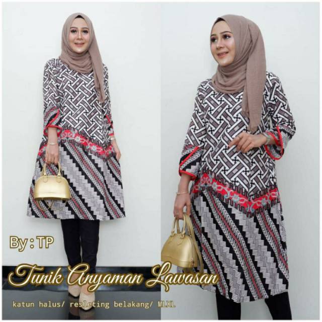 Tunik Batik Dolby Dolbi Dobi Dobby Doby Tenun Sutera Sutra Tulis Katun ATBM AIDA Atasan Wanita KBM