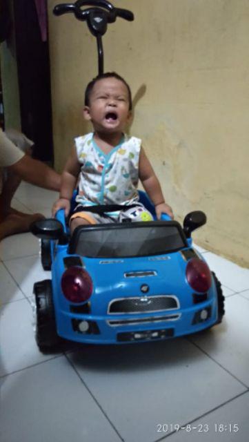 Mobil dorong mini cooper anak - mobil duduk - mobilan