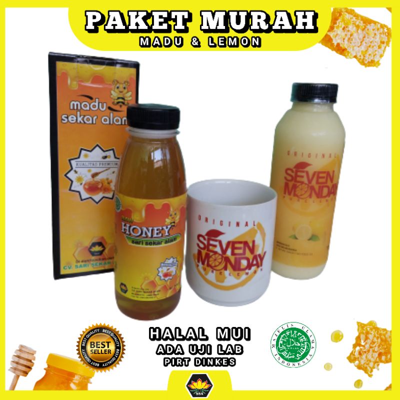 Paket Seven monday pure lemon 500 ml + madu murni melifera 500 gram