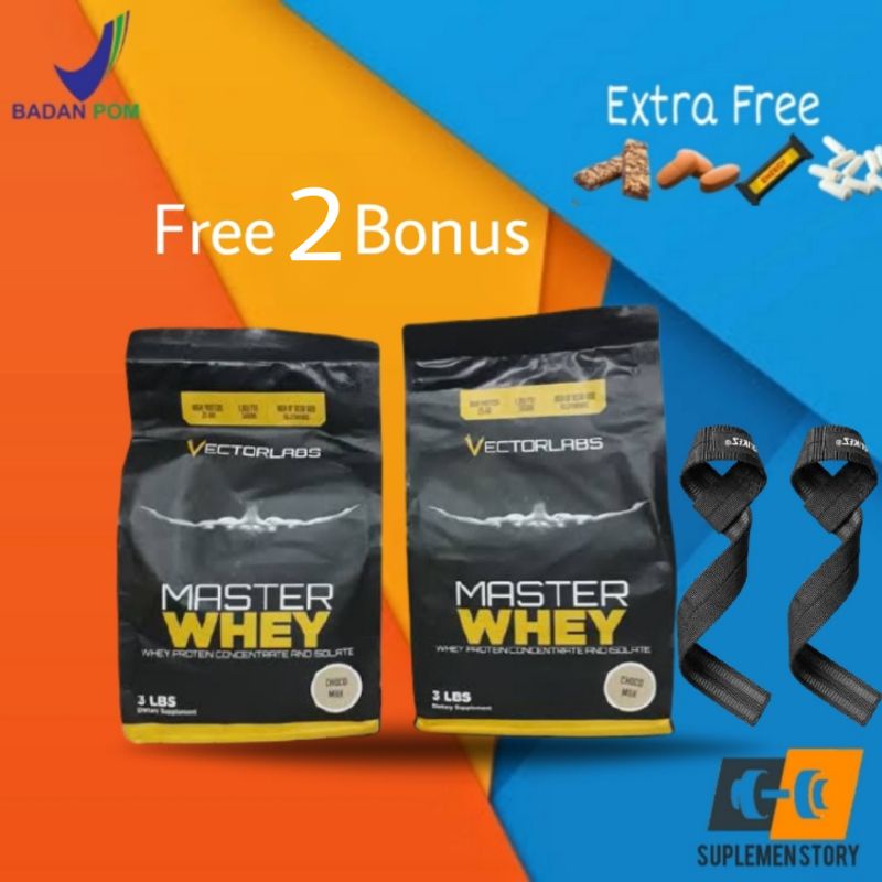 MASTERWHEY VECTORLABS 3 LBS MASTER WHEY ISOLATE BLEND MASTER WHEY SUSU PROTEIN SUPLEMEN SUSU FITNES 