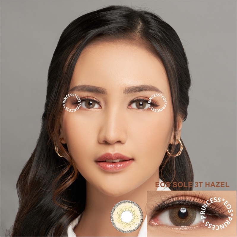 Softlens EOS Sole 3Tones Hazel / Brown / Coklat Normal Minus Beda Minus