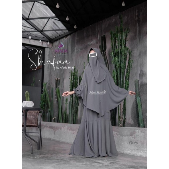 Shafaa Set Gamis Khimar Instan Cadar Tali Baby Yoris Afada Hijab