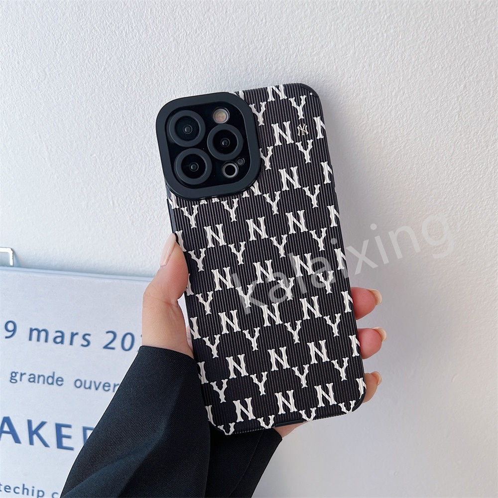 Case Motif Garis Vertikal Warna Hitam Putih Untuk iPhone 13 Pro Max 7 8 Plus Xr X Xs Max