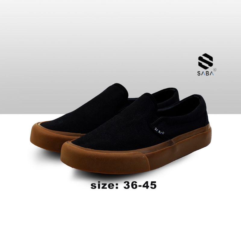 Sepatu Saba Vintage Black Gum Slip On Sepatu Lokal Sepatu Murah