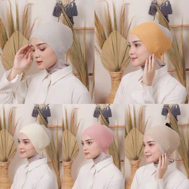 Ciput Rajut Anti Pusing Polos / Inner Hijab / Dalaman Kerudung / CIPUT RAJUT 1 WARNA