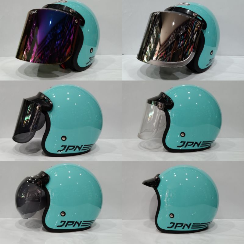 Helm Bogo Jpn Retro Biru Tosca