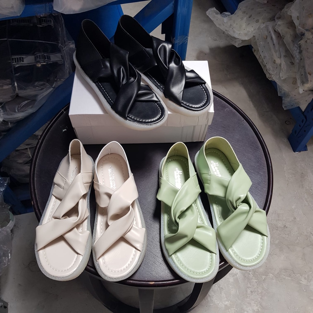 SALE! Sandal Wanita Import Tali Silang Import Selip Simpul Simple 2049