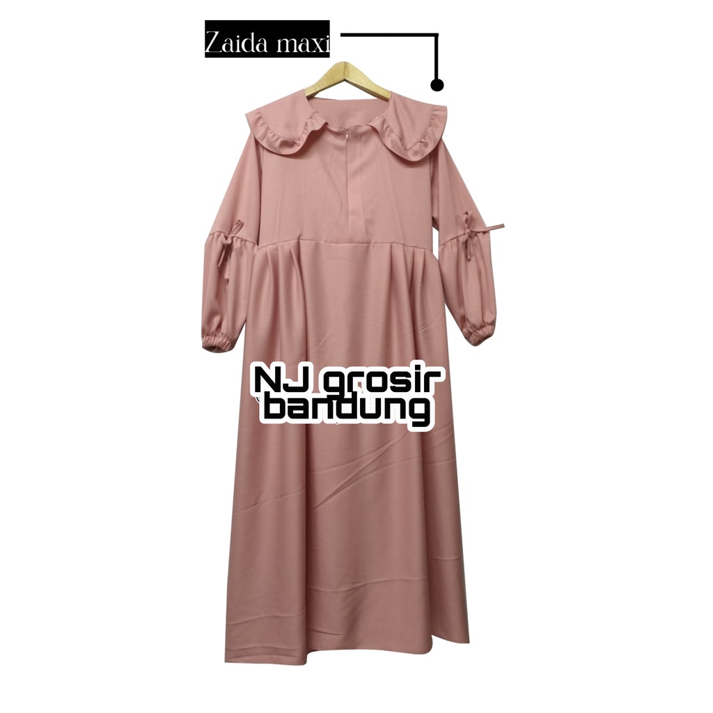 &quot;Zaida Maxi Dress L - XL Baju Muslimah Wanita Long Dress Maxi Kekinian Midi Dress Terbaru 2023Original Baju Muslim Gamis Remaja&quot;