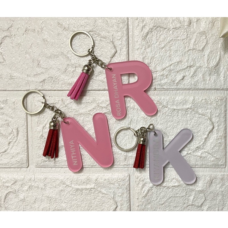 GANTUNGAN KUNCI INISIAL NAMA | CUSTOM INITIAL NAME KEYCHAIN | AKRILIK