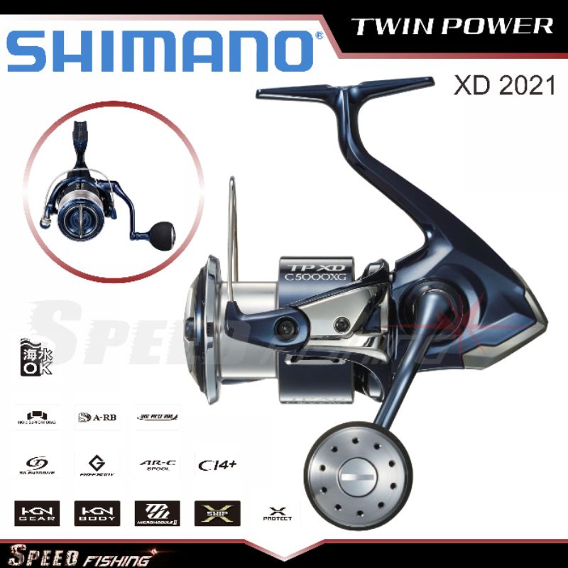 Reel Shimano Twin Power XD 2021 C3000 4000 C5000 HG XG PG Spinning