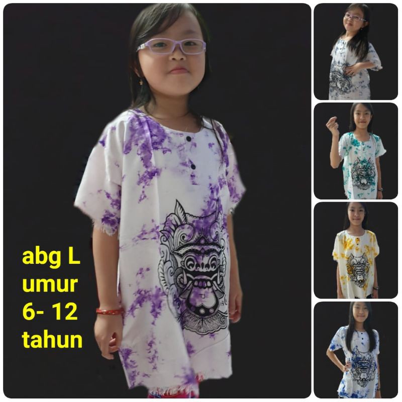 baju Bali abg L  barong dasar putih umur 6-12 tahun