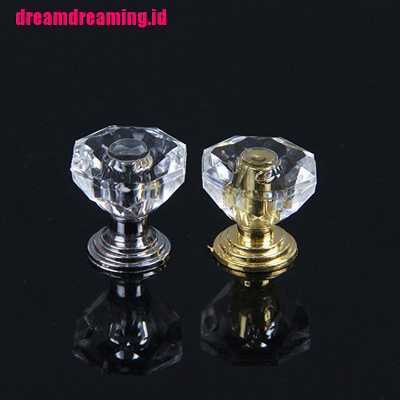 10pcs Knob Pintu Kristal Diamond Akrilik Tarikan Lemari Laci