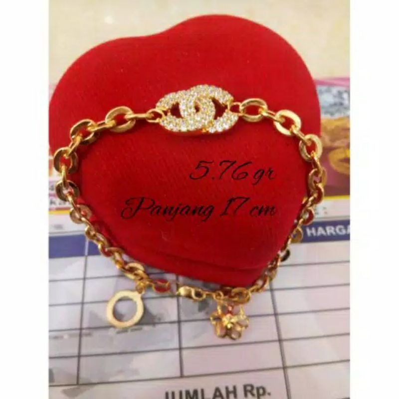 gelang Chanel emas asli kadar 700