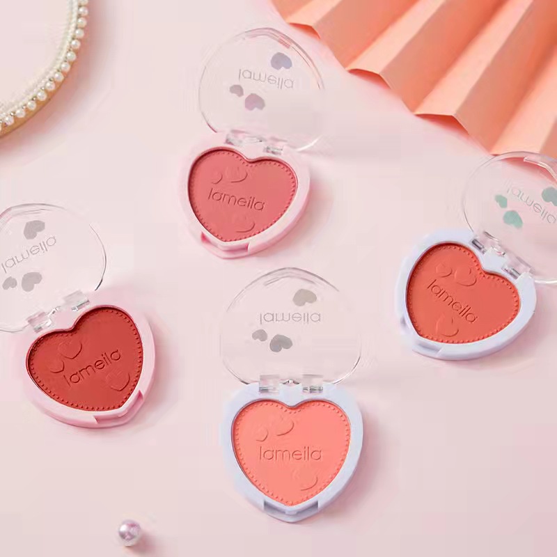 (COD) Blush natural ada box hadiah pressed blusher on 4 warna import murah lagi laku